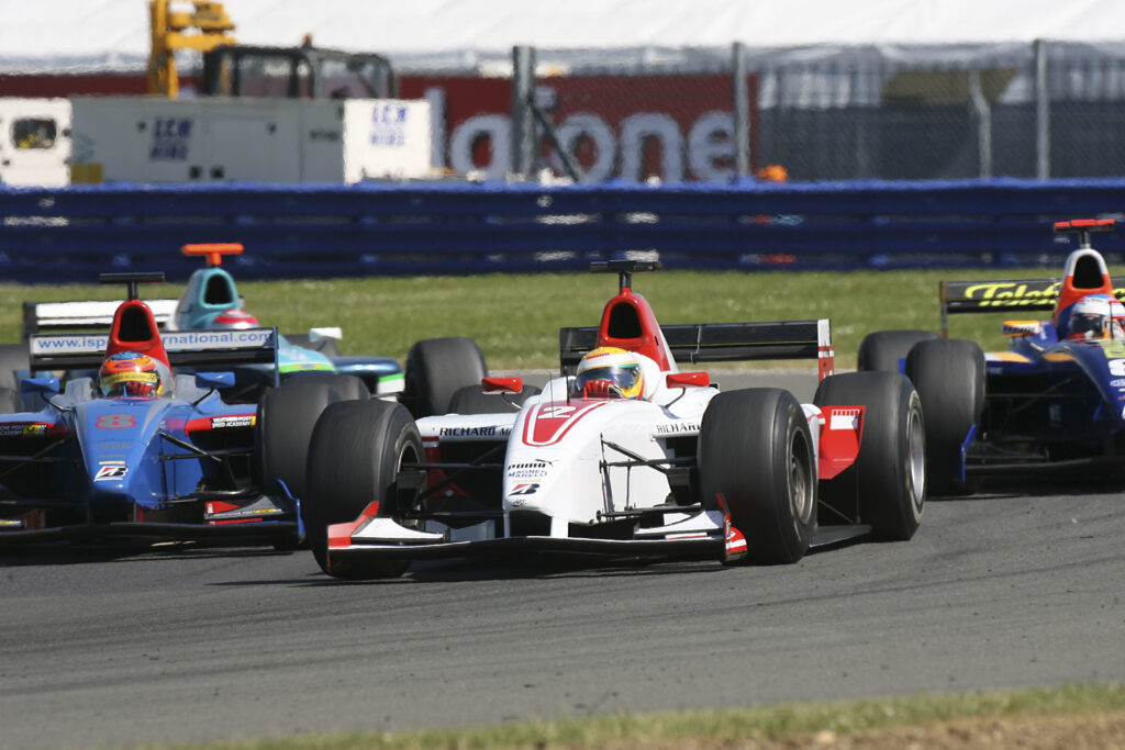 2006 GP2 Series.Round 6. .Silverstone, England. .10th June 2006. .Saturday race. .Lewis Hamilton (GBR, ART Grand Prix). Action. .