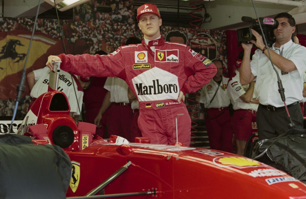 Michael Schumacher of Ferrari at the 1997 European Grand Prix