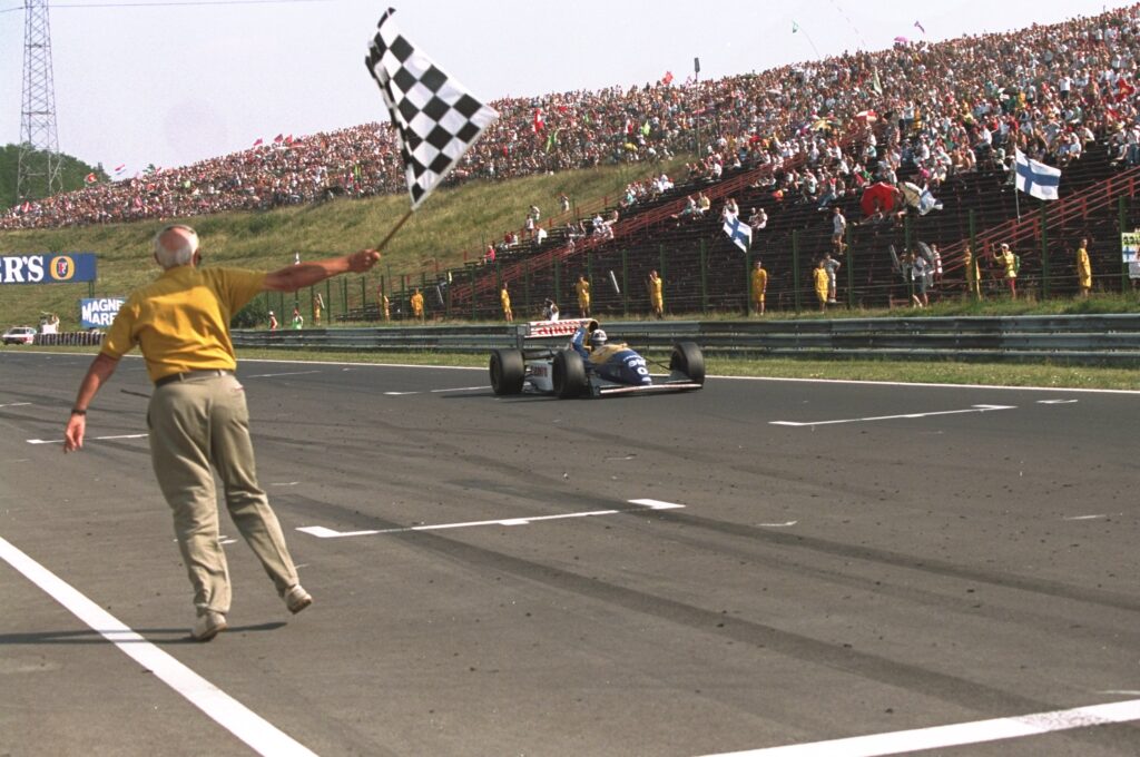 Damon Hill wins the 1993 Hungarian Grand Prix.