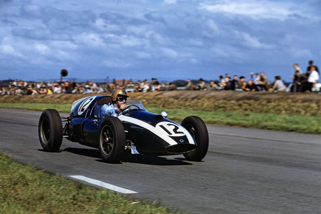 Jack Brabham, Grand Prix Of Great Britain at Aintree driving a Cooper T51.