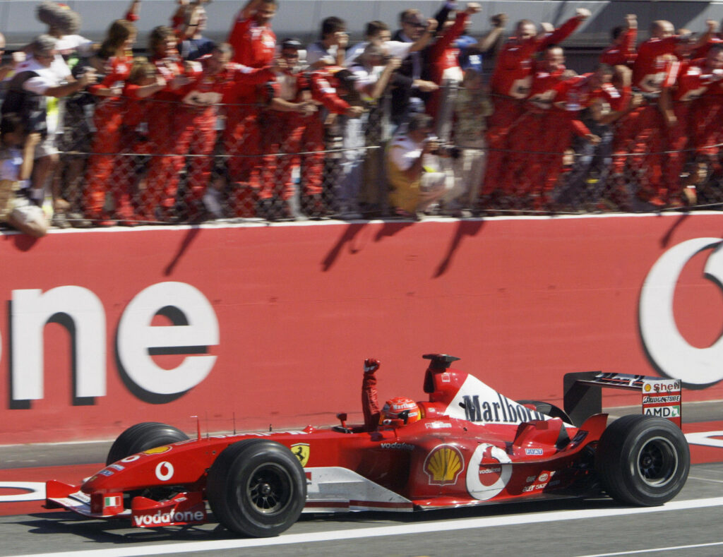 Michael Schumacher wins the Italian GP 2003.