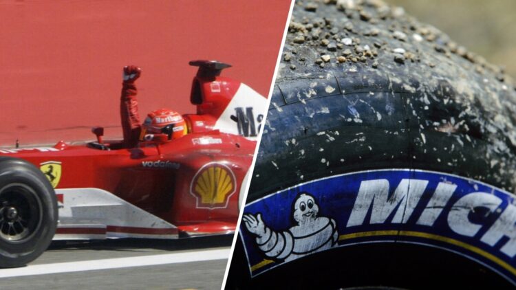 When Ferrari tried to get its rivals disqualified in 2003 with Michelin tyre saga.